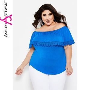 2/$20 Crochet Trim • Off the shoulder Top NWT